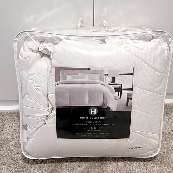 Goose Down Comforter Hotel Collection White Medium Weight - Full Queen Like New - Picture 1 of 11